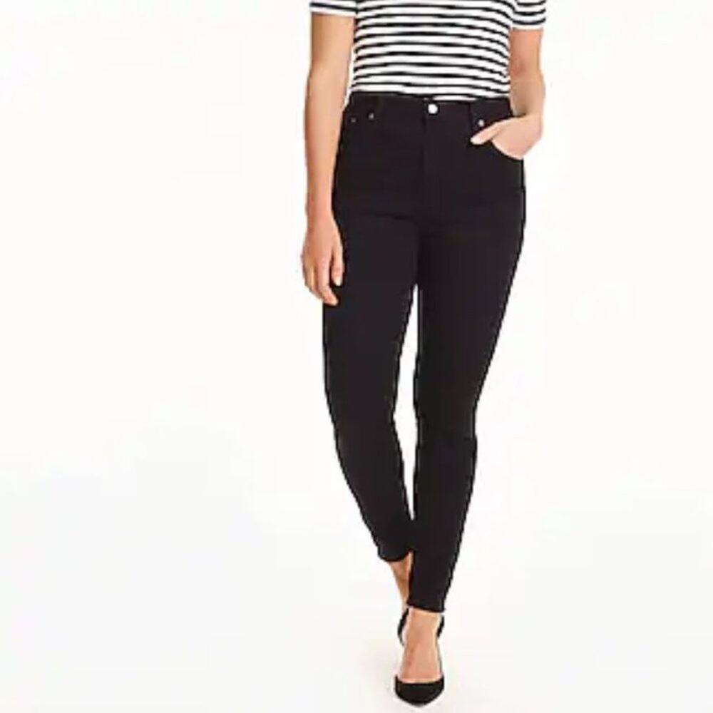 J Crew Toothpick 9" Inch High Rise Jeans Black 26P